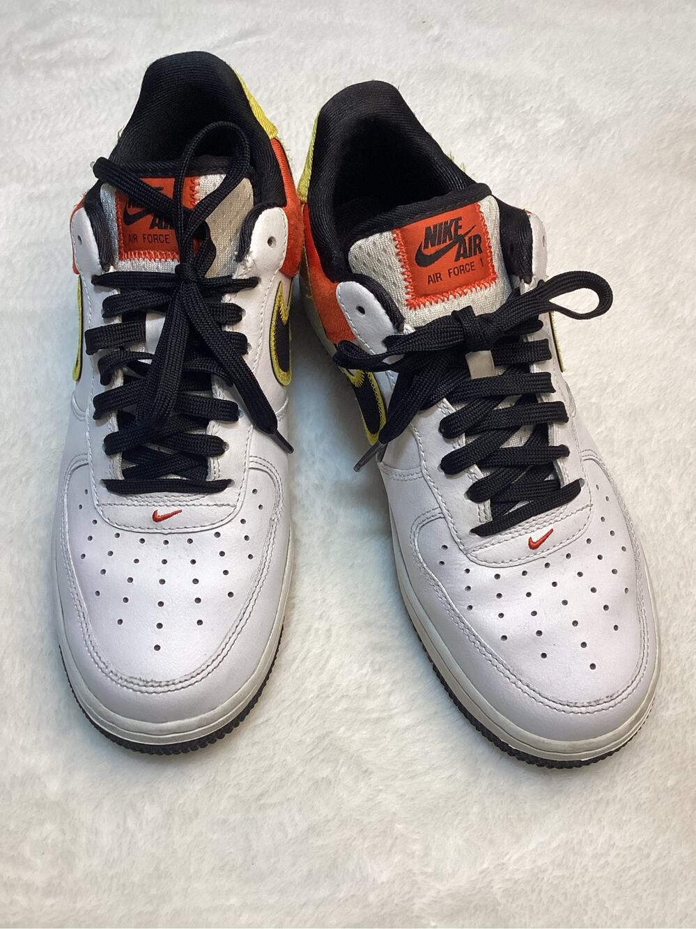 Nike Air Force 1 Low Men’s 7.5 Women’s 9 White Orange Black Rare Sneakers